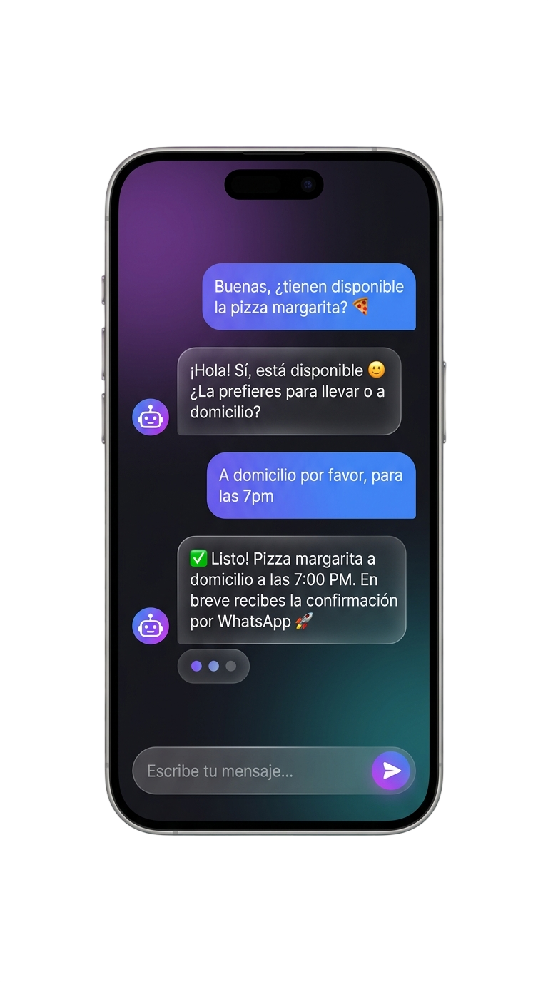 Chatbot IA en móvil